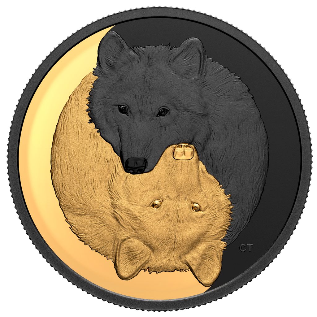 2021 Canada $20 Black and Gold: The Grey Wolf Fine Silver (No Tax)