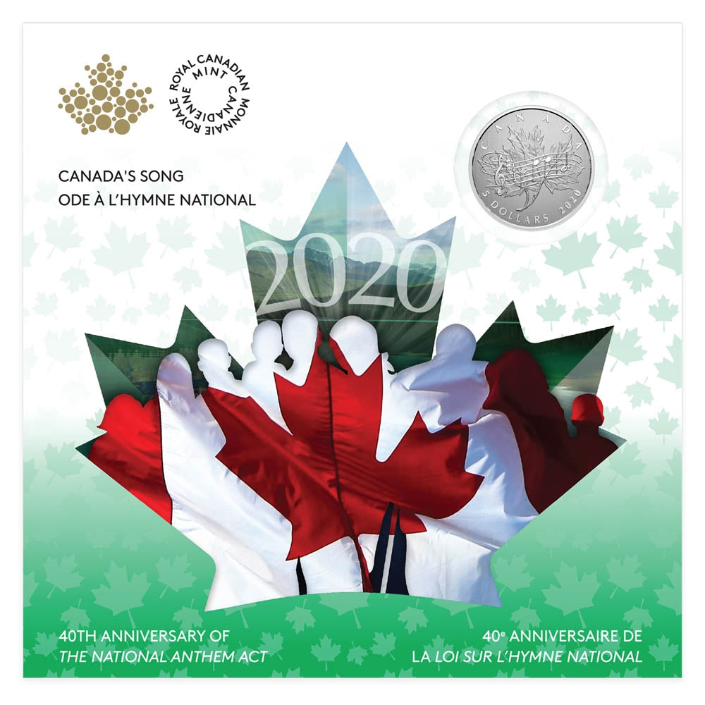 2020 Canada $5 Moments to Hold - 40th Ann. of the National Anthem Act Silver (No Tax)