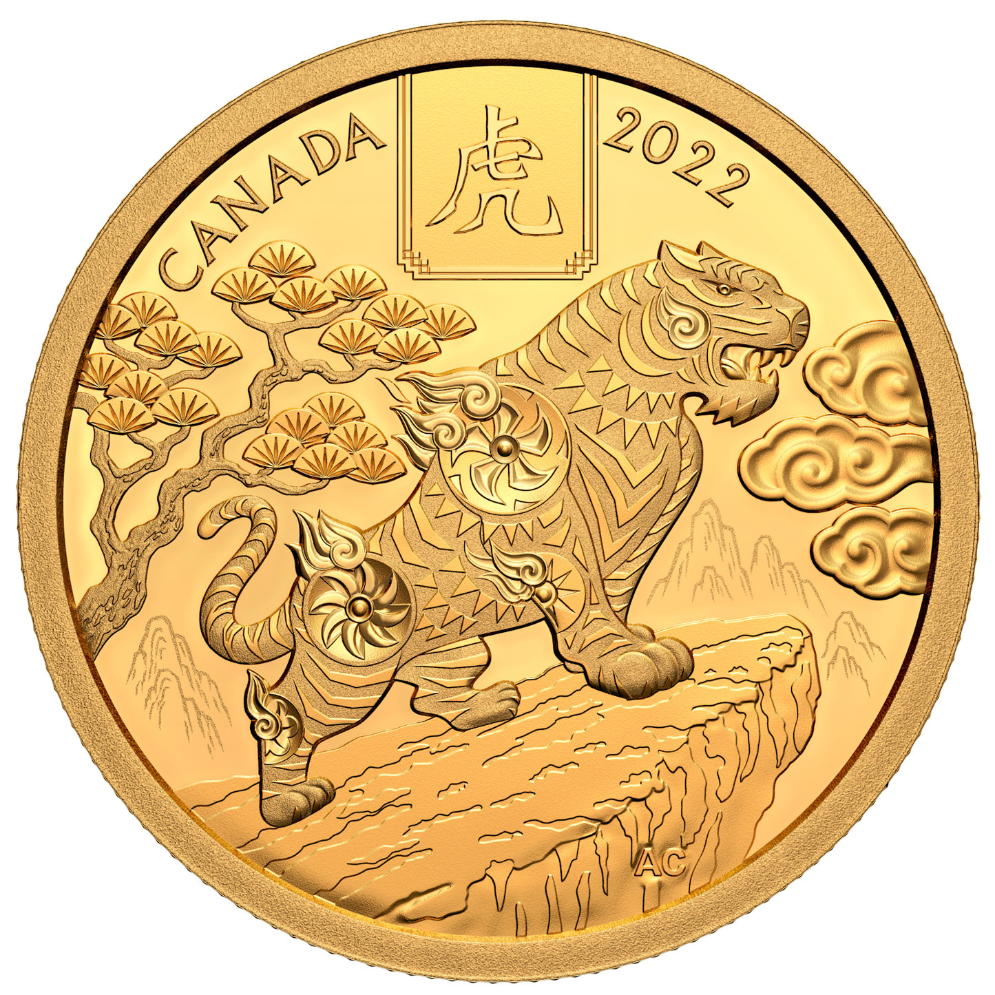 2022 Canada $100 Lunar Year of the Tiger 1/2oz. Pure Gold Coin (No Tax)