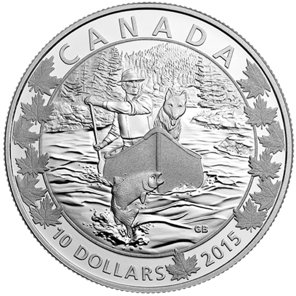 2015 $10 Canoe Across Canada 6-coin Set & Canoe Shaped Box (No Tax)
