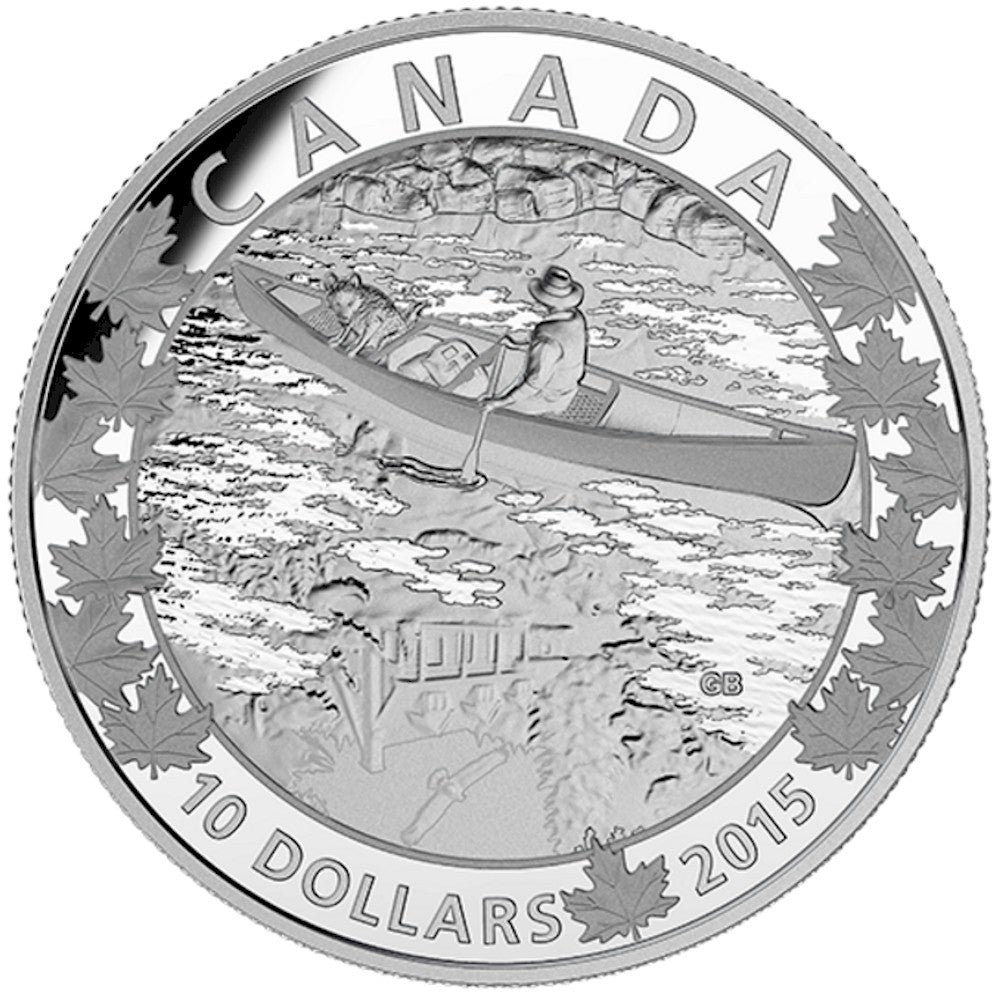 2015 $10 Canoe Across Canada 6-coin Set & Canoe Shaped Box (No Tax)