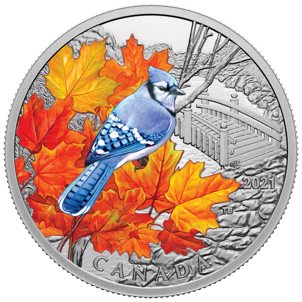 2021 Canada $20 Colourful Birds - Blue Jay Fine Silver (No Tax)