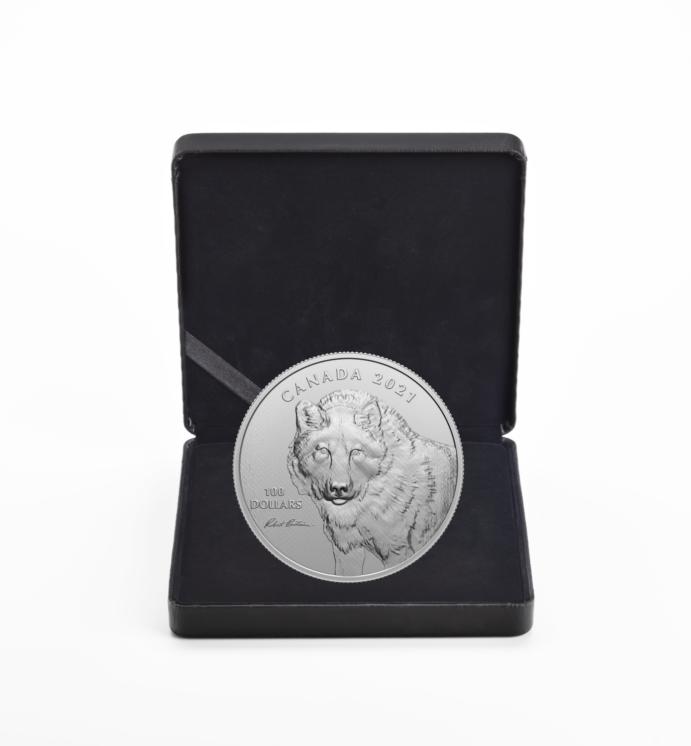 2021 Canada $100 Wolf Sketch by Robert Bateman 10oz. Fine Silver (No Tax)