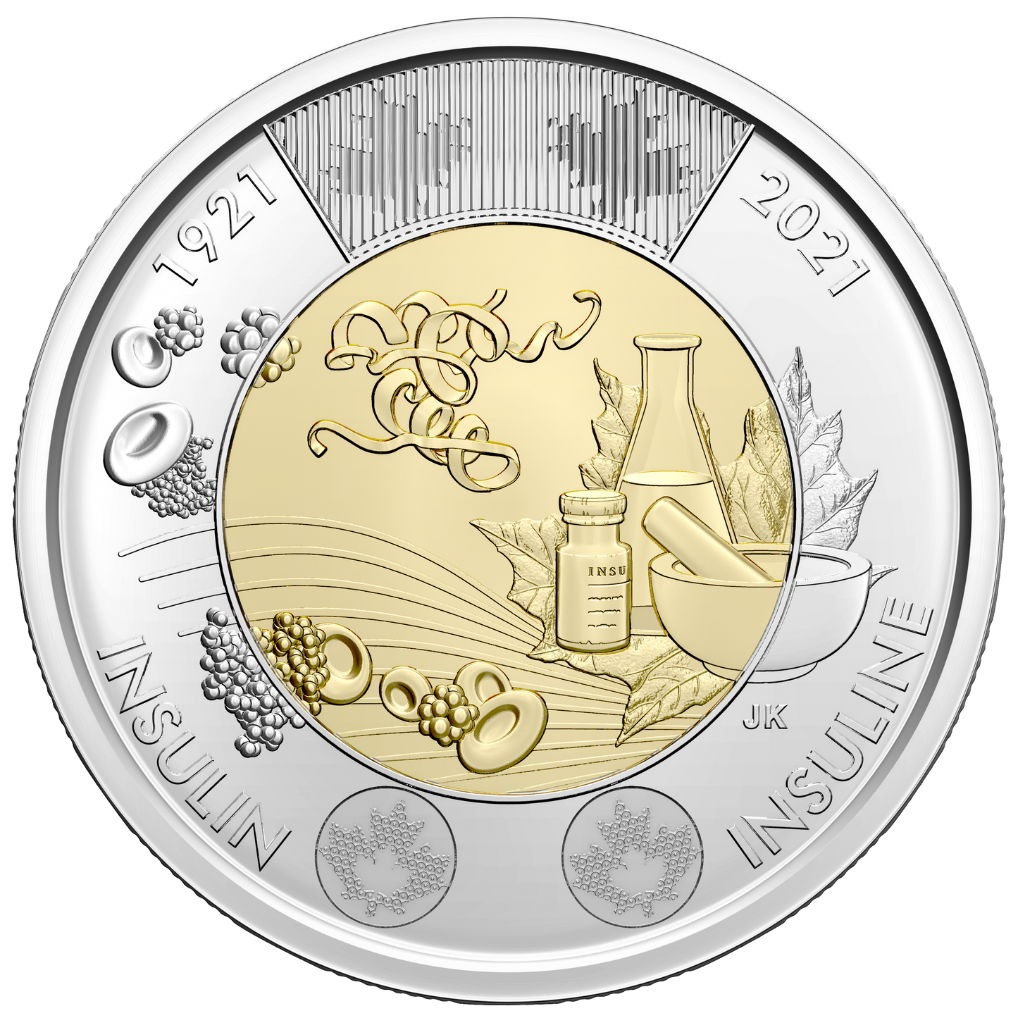 2021 Canada Two Dollar Uncoloured Discovery of Insulin Brilliant Uncirculated (MS-63)