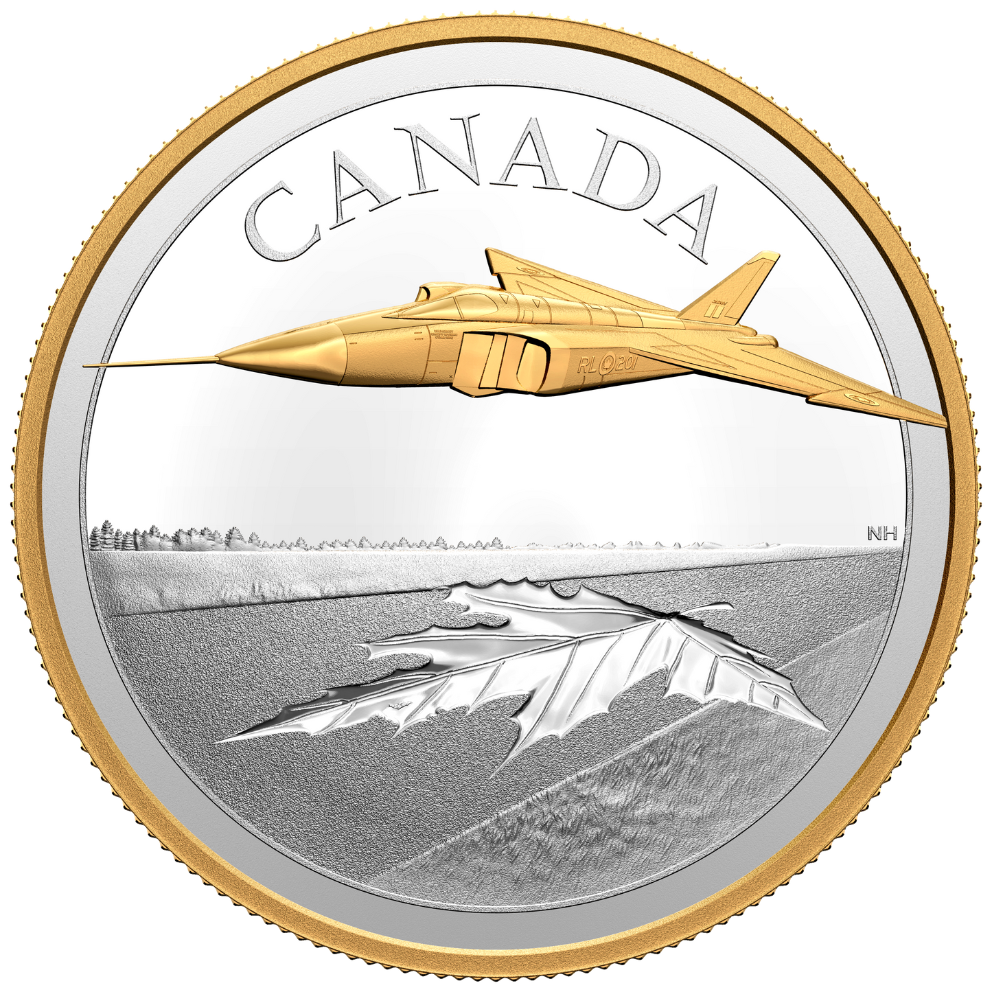 RDC 2021 Canada $50 The Avro Arrow Fine Silver Coin (No Tax) scratched capsule