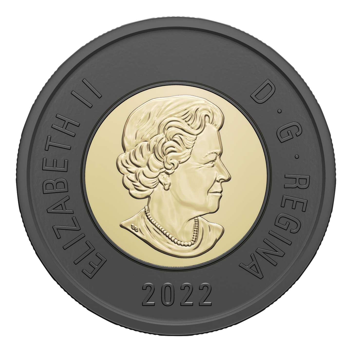 2022 Canada $2 Honouring Queen Elizabeth Special Wrap Roll of 25pcs (Black Ring)