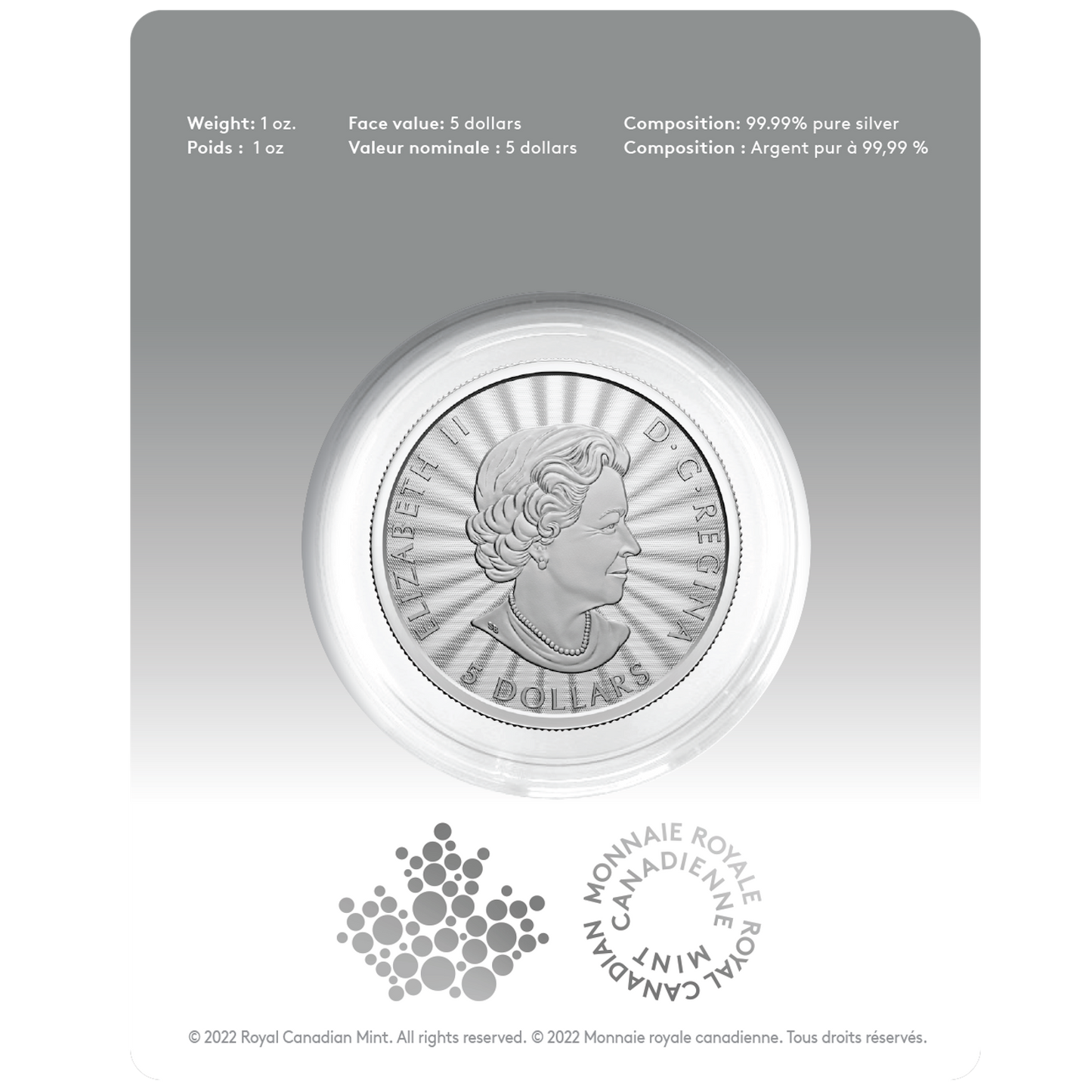 2022 Canada $5 First Strikes - The Majestic Polar Bear 1oz. Pure Silver (No Tax)
