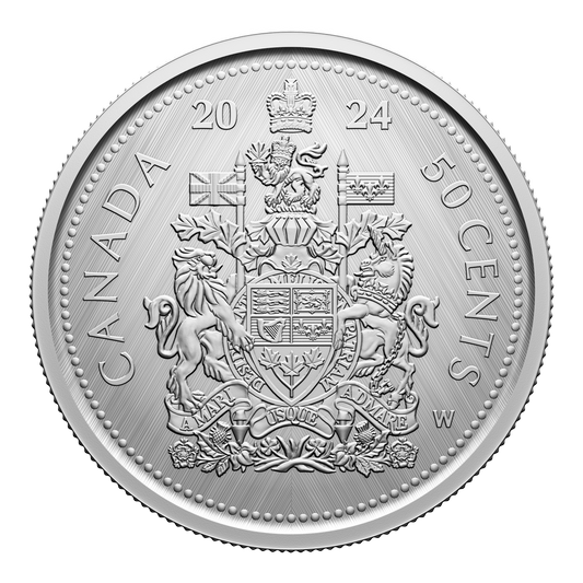 2024 Canada 50-cent Tribute: W Mint Mark - Coat of Arms Fine Silver (No Tax)