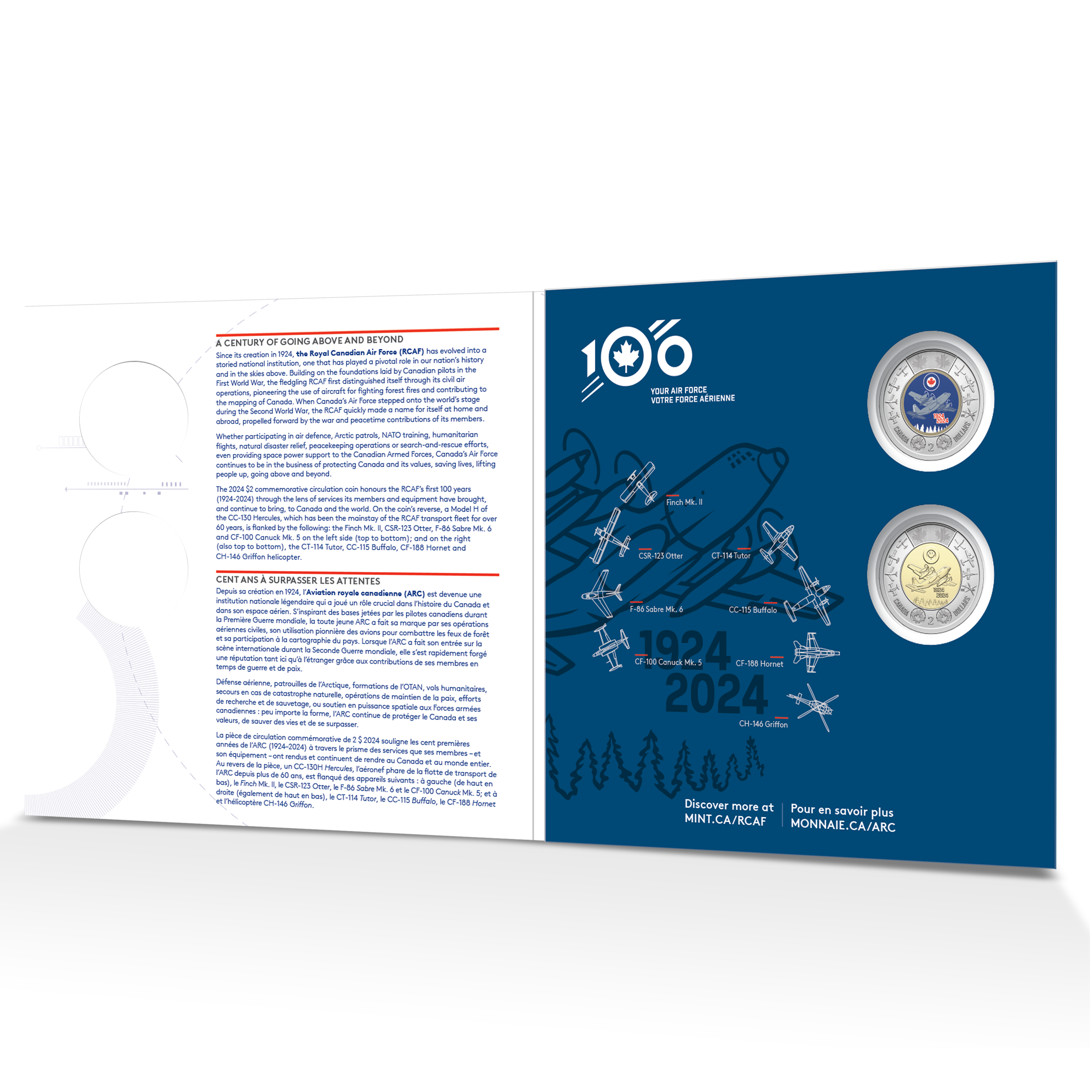 2024 Canada $2 Toonie – 100th Anniversary Of The Royal Canadian Air Force – Uncirculated Commemorative Coin