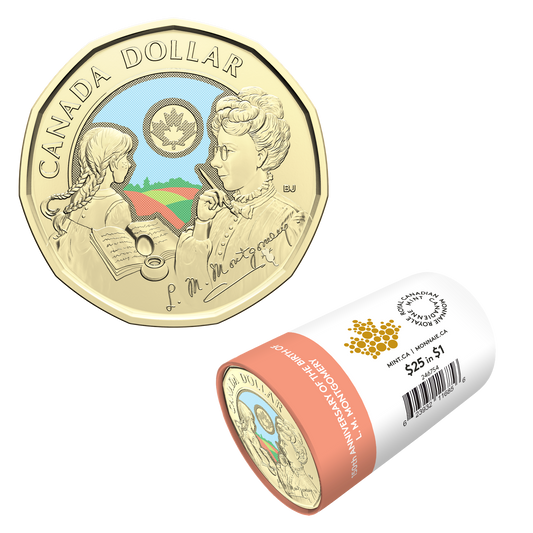 2024 Canada $1 Colourized 150th Anniversary of the Birth of L.M. Montgomery Special Wrapped Roll of 25pcs
