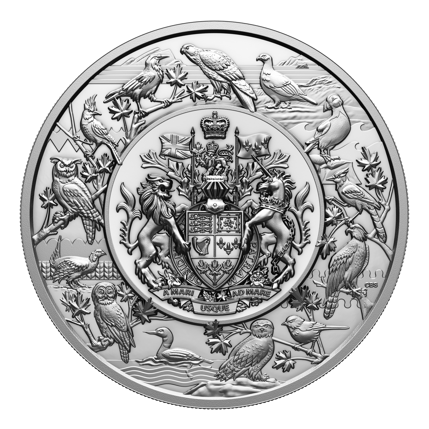 2024 $500 Heraldic Landscape: Birds of Canada 5 kilo Fine Silver (No Tax)