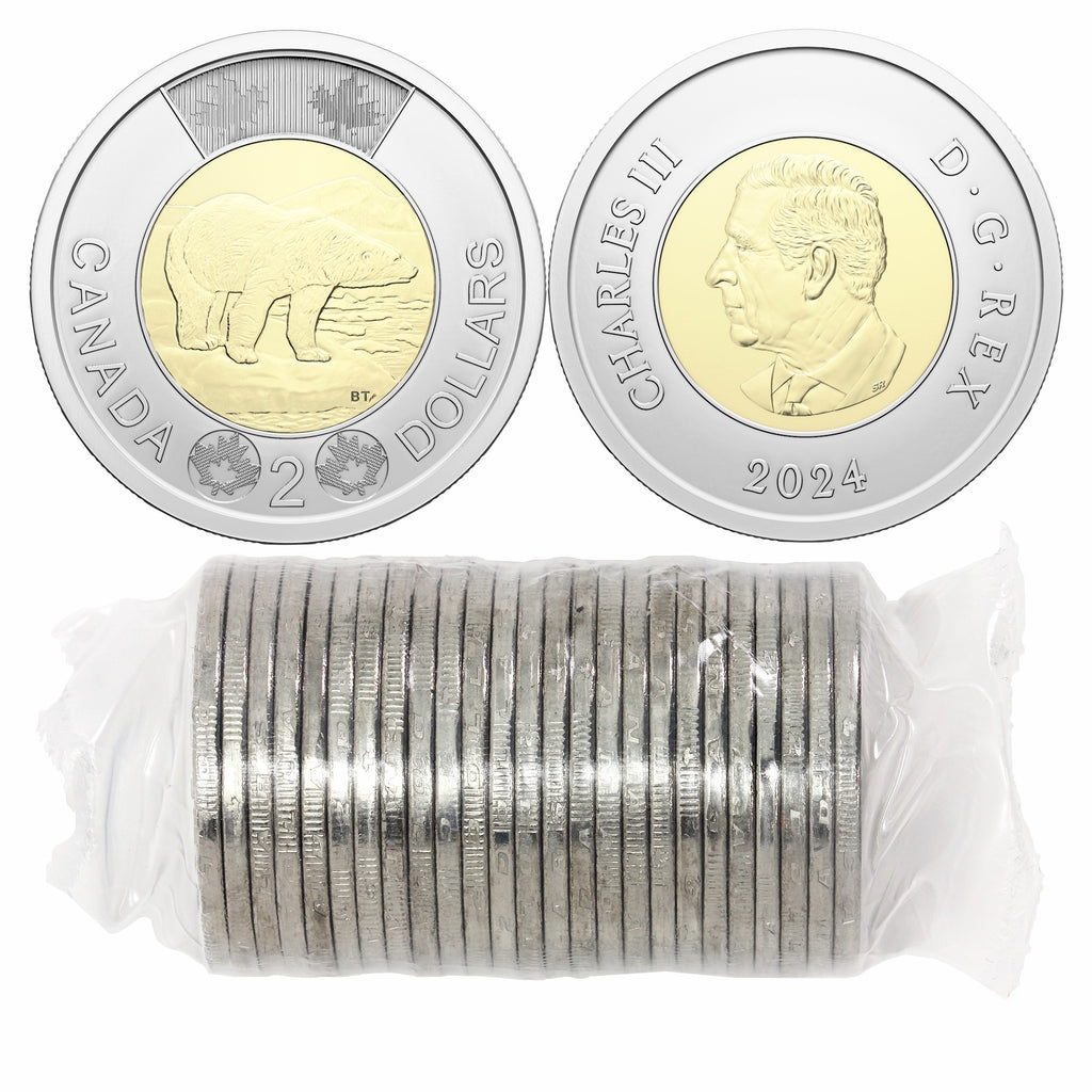 2024 Canada $2 Polar Bear Regular Wrapped Roll of 25pcs