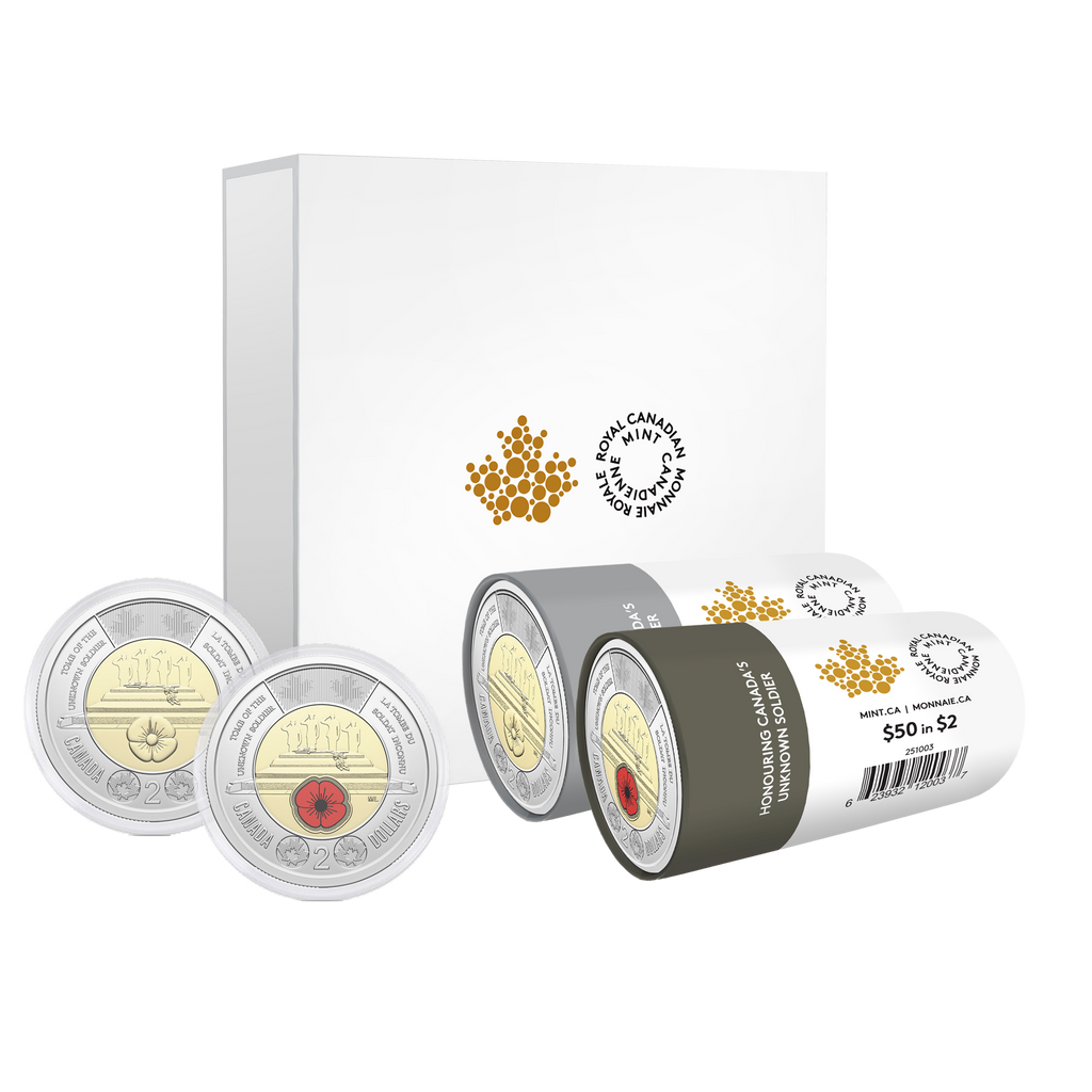 2025 $2 Honouring Canada's Unknown Soldier Special Wrap Roll Box Set