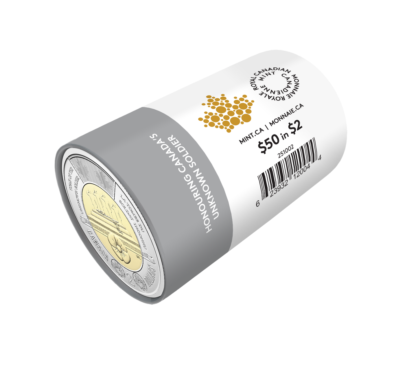 2025 $2 Honouring Canada's Unknown Soldier Special Wrap Roll Box Set