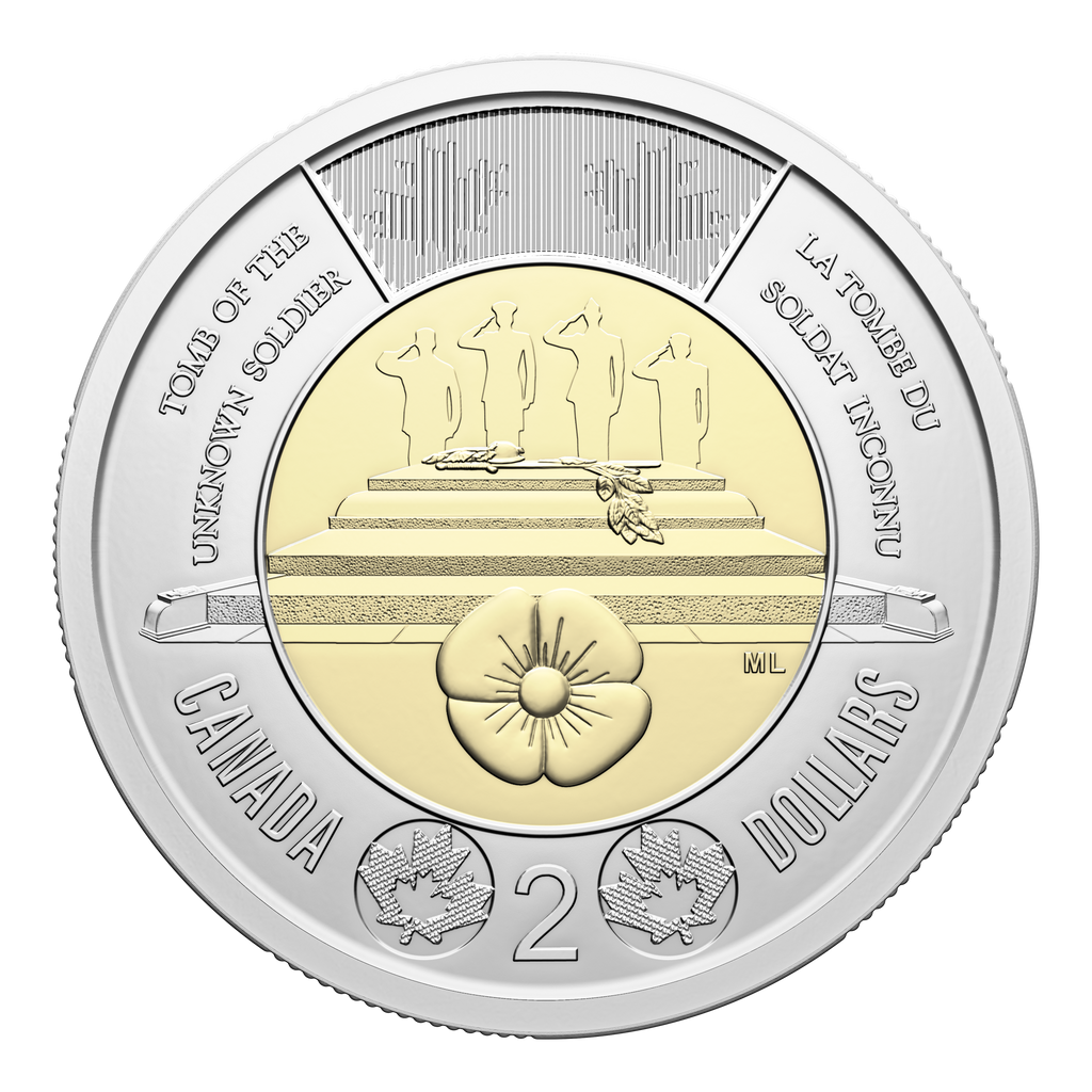 2025 Uncoloured $2 Honouring Canada's Unknown Soldier Brilliant Uncirculated (MS63)