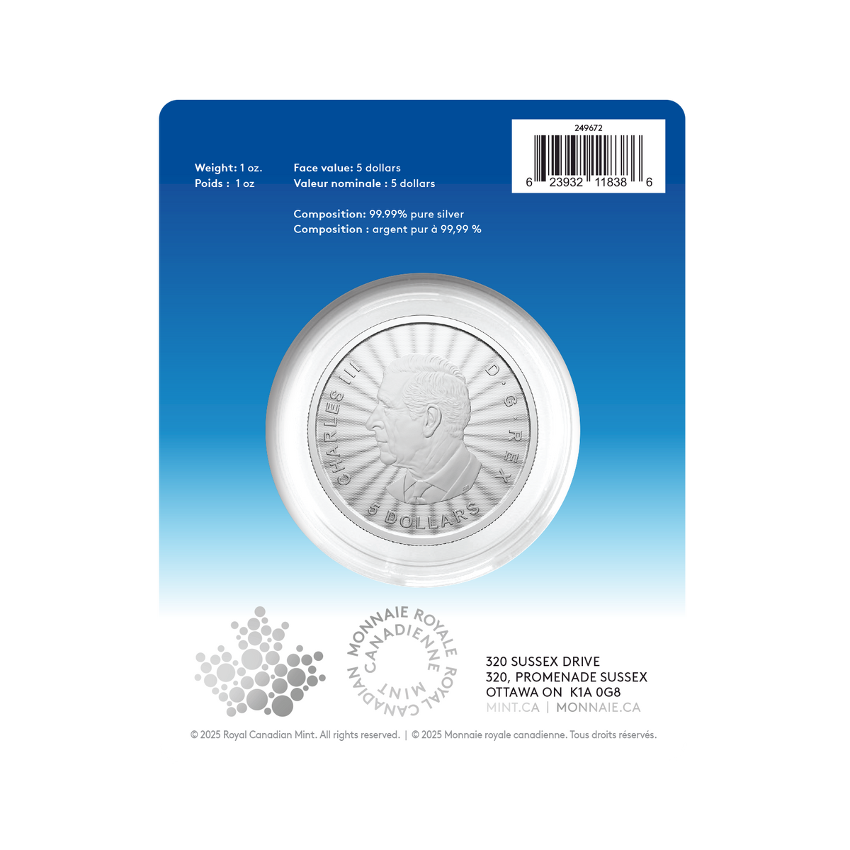 2025 Canada $5 First Strikes: The Majestic Polar Bears Premium Bullion Pure Silver (No Tax)