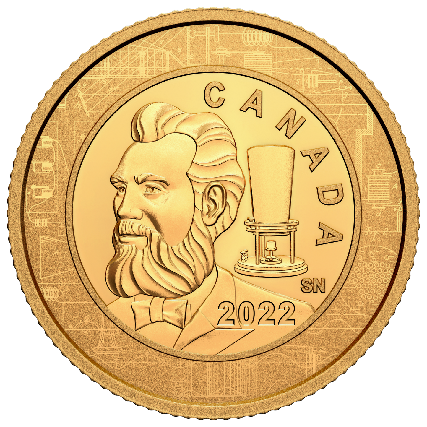 2022 Canada $100 Great Inventor - Alexander Graham Bell 1/4oz Pure Gold (No Tax)