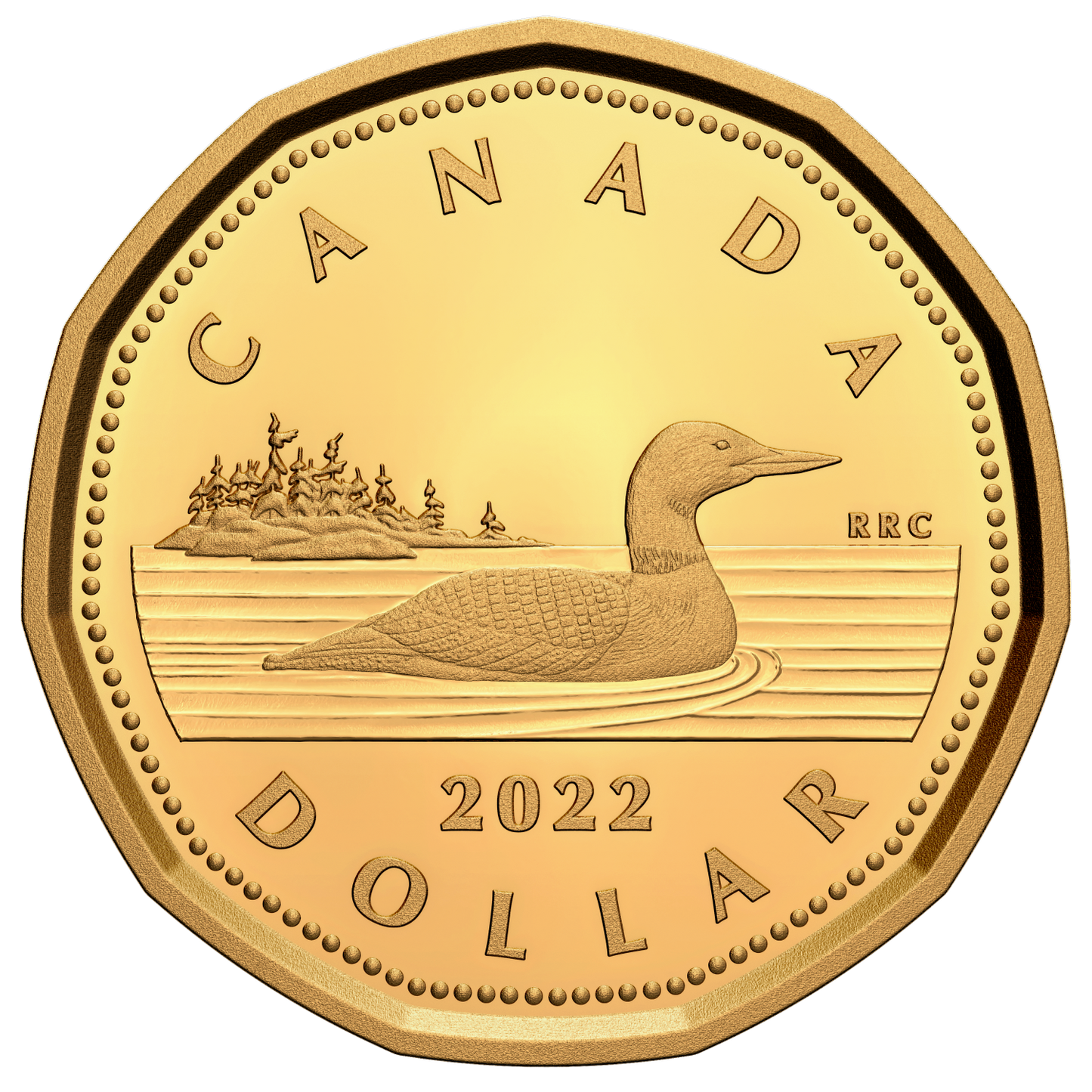 2022 Canada Loon Dollar Gold Plated Silver Proof (No Tax)