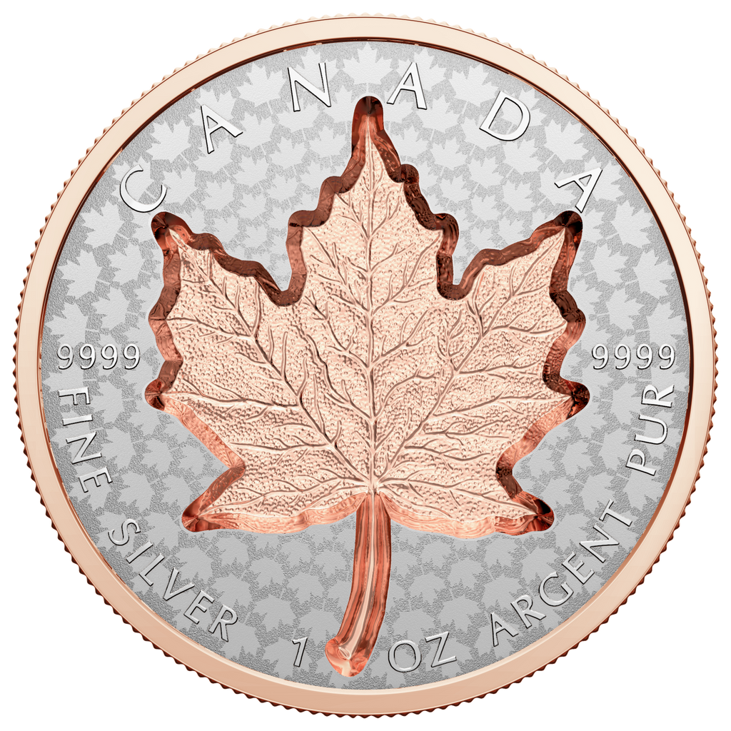 2022 Canada $20 Super Incuse 1oz. Rose Gold Plated Silver Maple Leaf (No Tax)