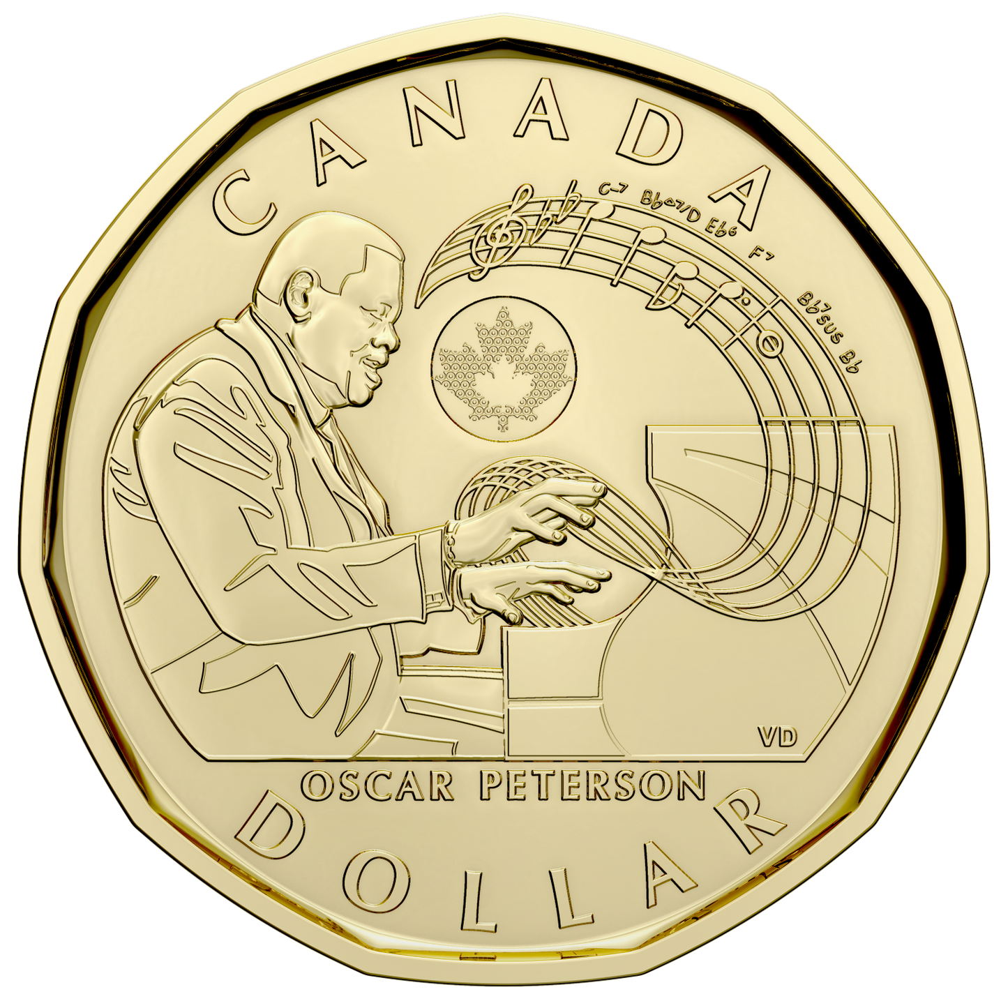2022 Canada $1 Uncoloured Celebrating Oscar Peterson Special Wrap Dollar Roll of 25pcs