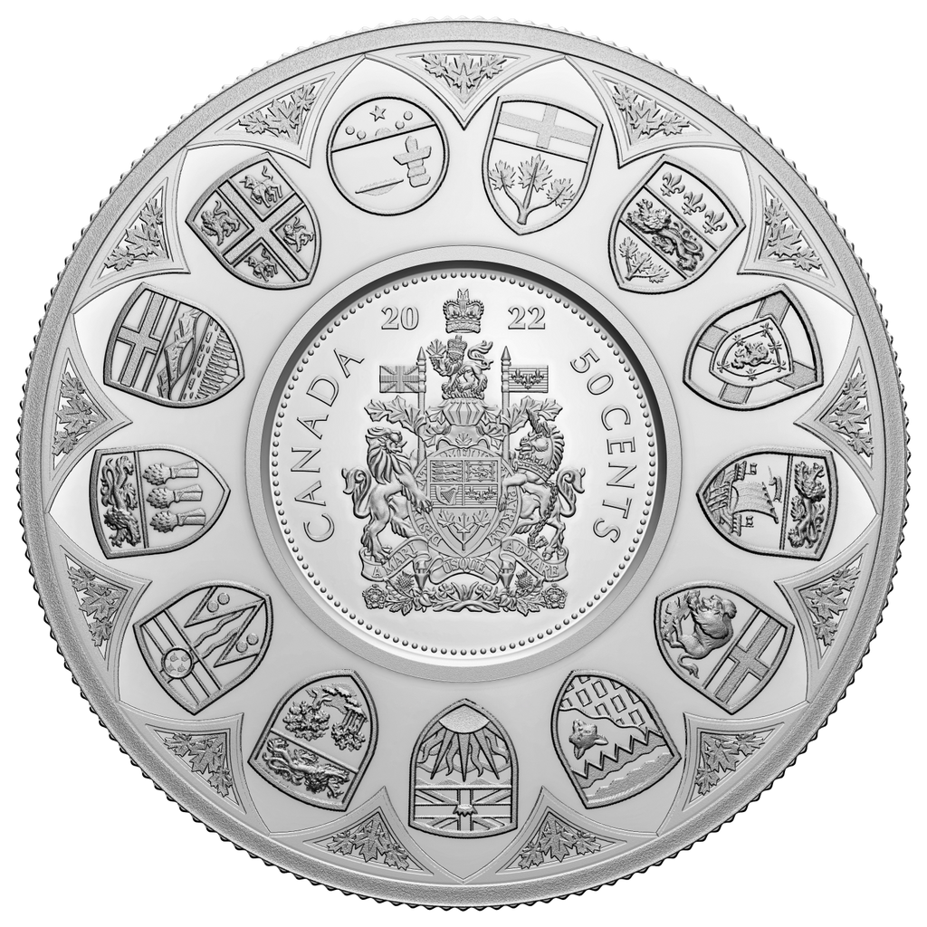 2022 Canada 50-cent The Bigger Picture: The Coat of Arms 5oz. Fine Silver (No Tax)