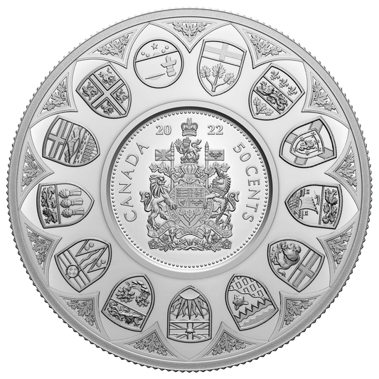 2022 Canada 50-cent The Bigger Picture: The Coat of Arms 5oz. Fine Silver (No Tax)