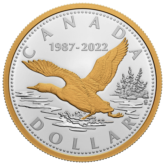 2022 Canada $1 35th Anniversary of the Loonie Renewed Silver Dollar (No Tax)