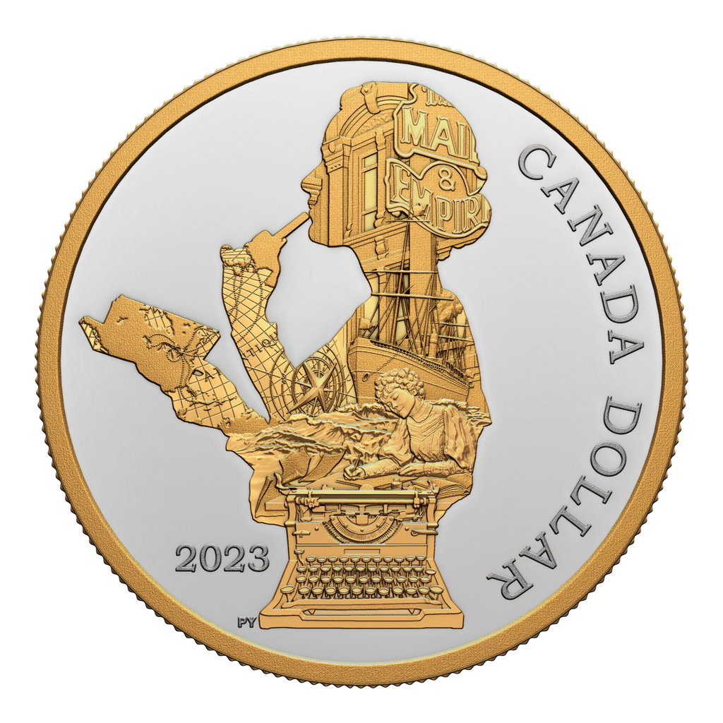 2023 Canada Kathleen Coleman Gold Plated Proof Silver Dollar in Square Capsule (No Tax)