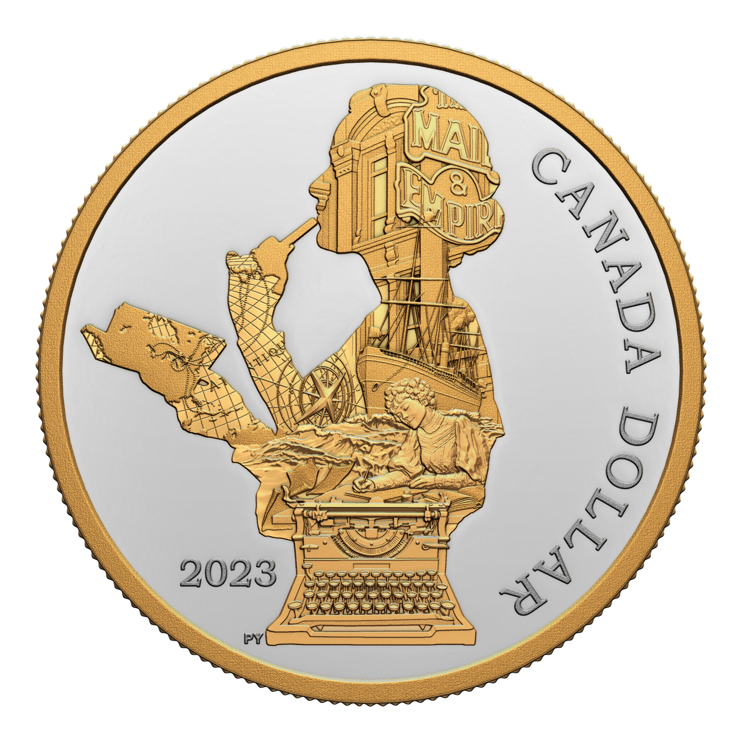 2023 Canada Kathleen Coleman Gold Plated Proof Silver Dollar in Square Capsule (No Tax)