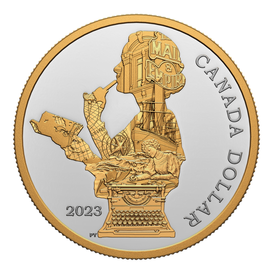 2023 Canada Kathleen Coleman Gold Plated Proof Silver Dollar in Square Capsule (No Tax)