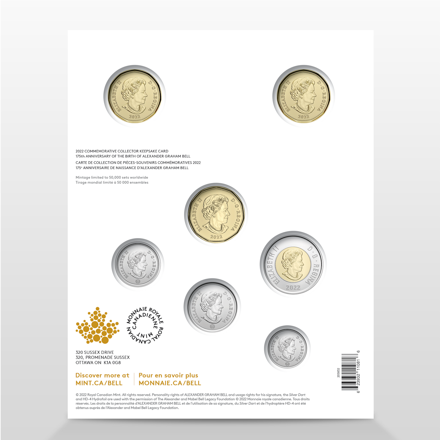 2022 Canada 175th Anniversary of the Birth of Alexander Graham Bell Commemorative Keepsake Card
