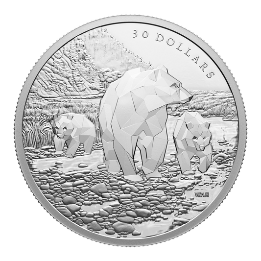 2023 Canada $30 Multifaceted Animal Family: Grizzly Bears Fine Silver (No Tax)