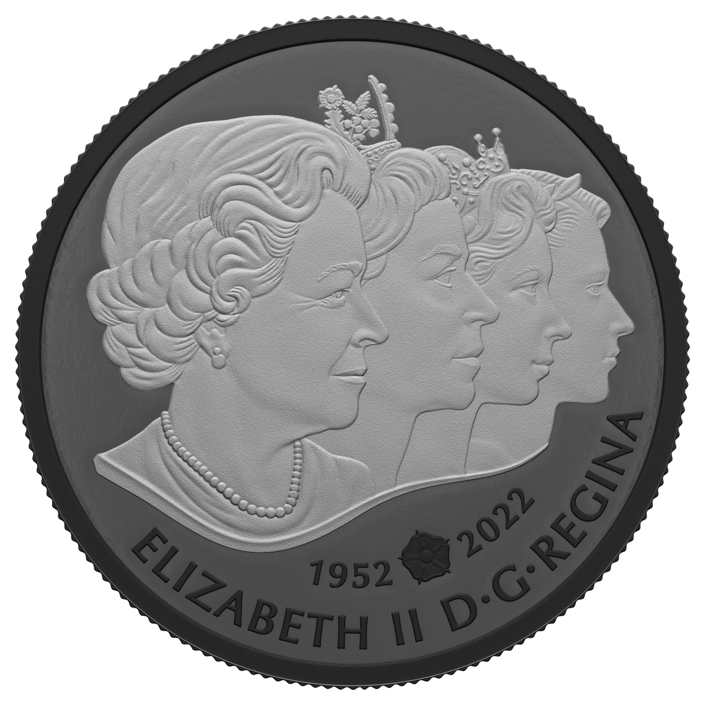 2022 Canada $20 Queen Elizabeth II's Royal Cypher Rhodium Plated Fine Silver (No Tax)