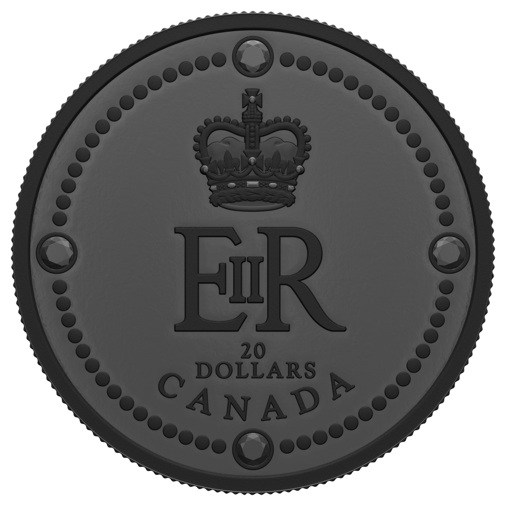 2022 Canada $20 Queen Elizabeth II's Royal Cypher Rhodium Plated Fine Silver (No Tax)
