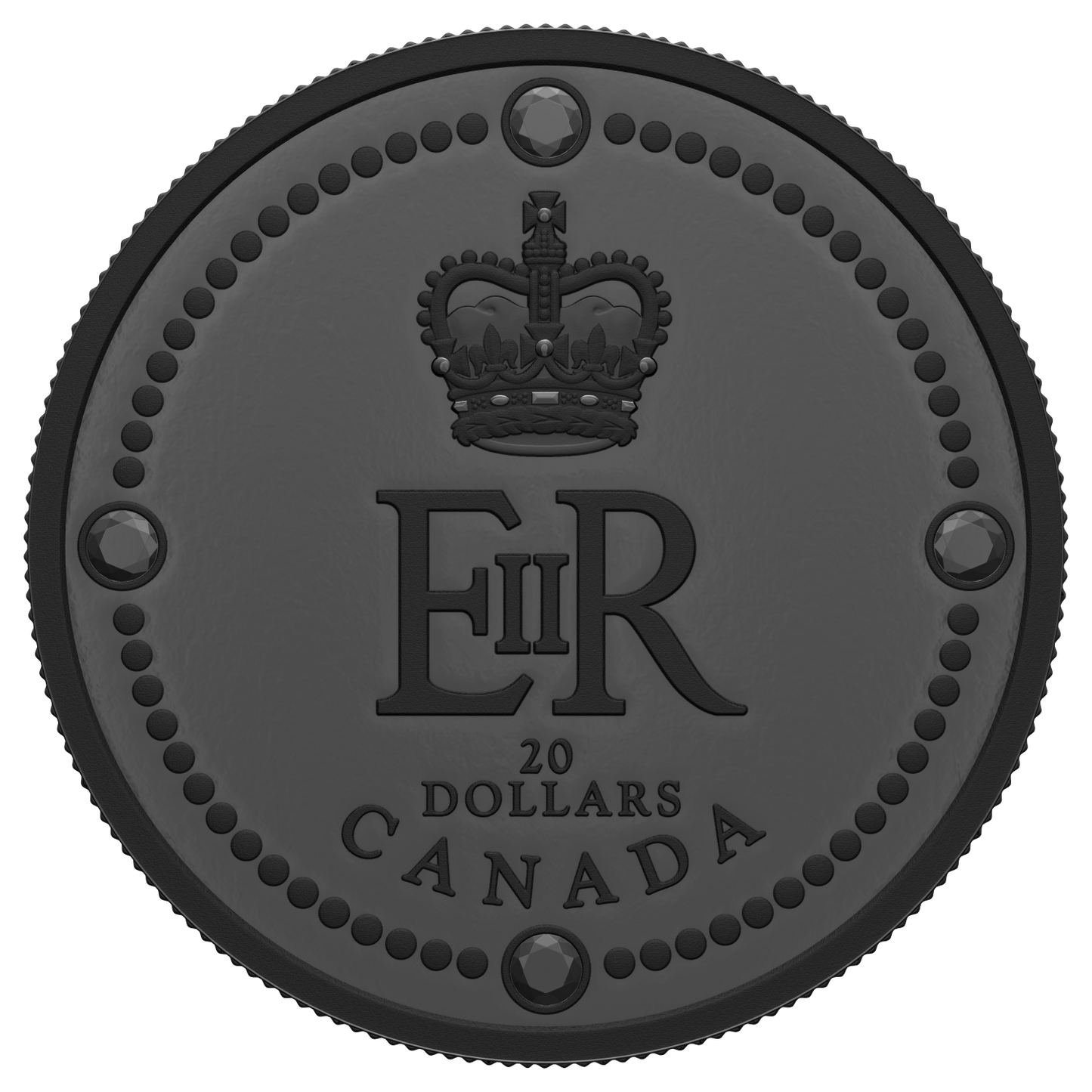2022 Canada $20 Queen Elizabeth II's Royal Cypher Rhodium Plated Fine Silver (No Tax)