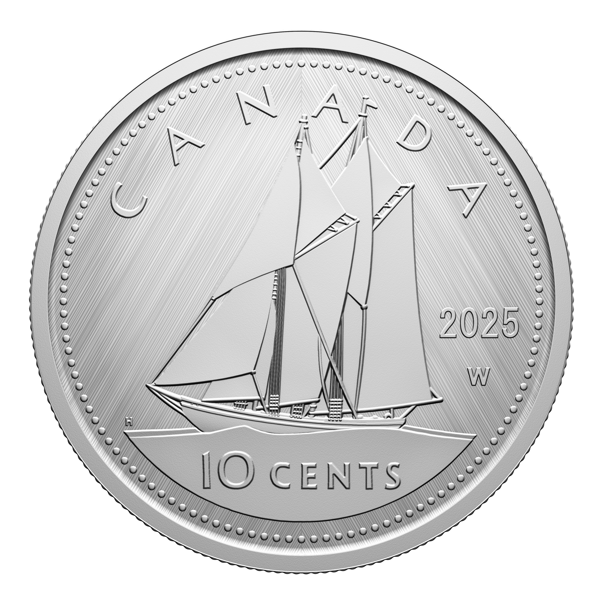 2025 10-cents Tribute: W Mint Mark - Bluenose Fine Silver