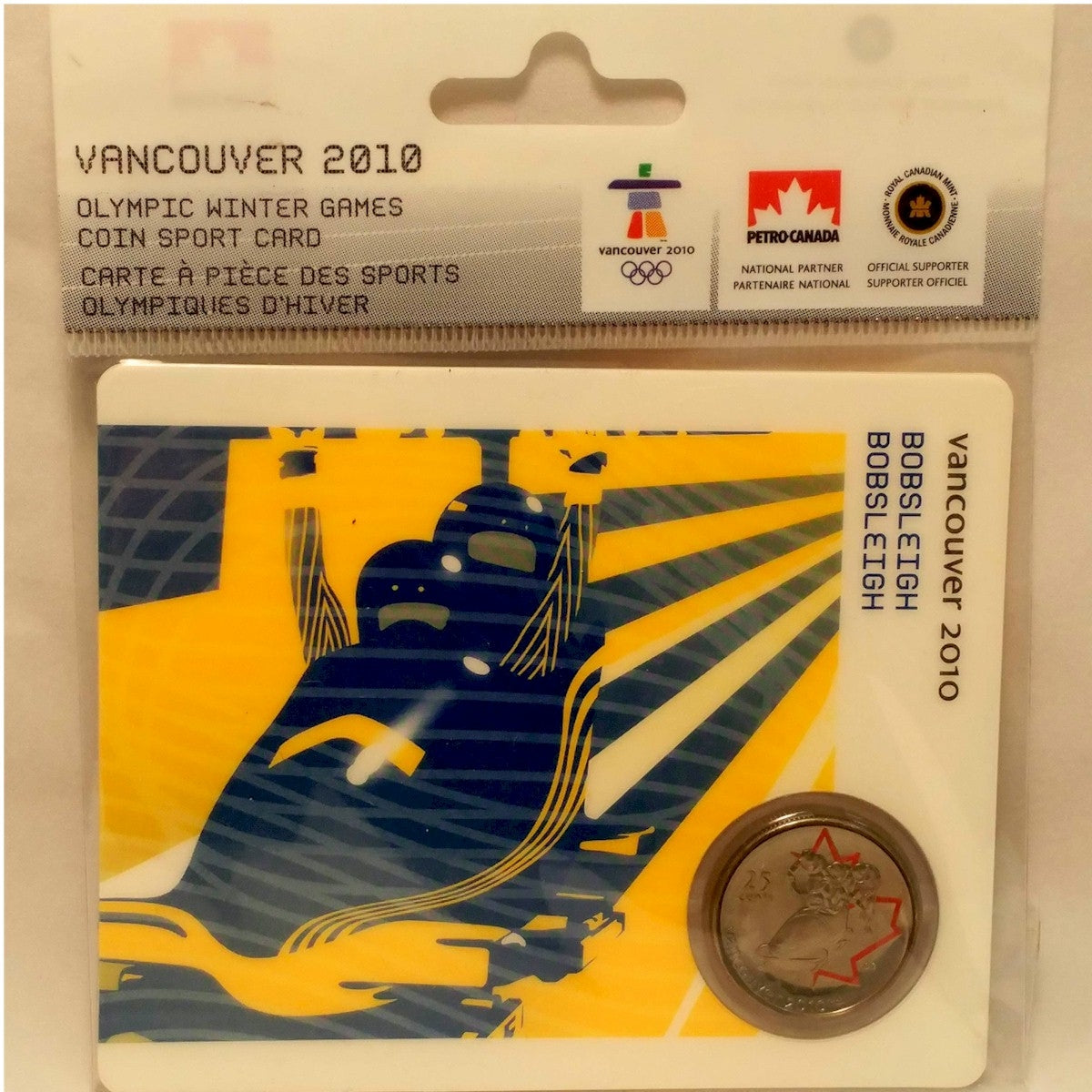 2008 Canada 25-cent Bobsleigh - Petro-Canada Vancouver Olympics Card