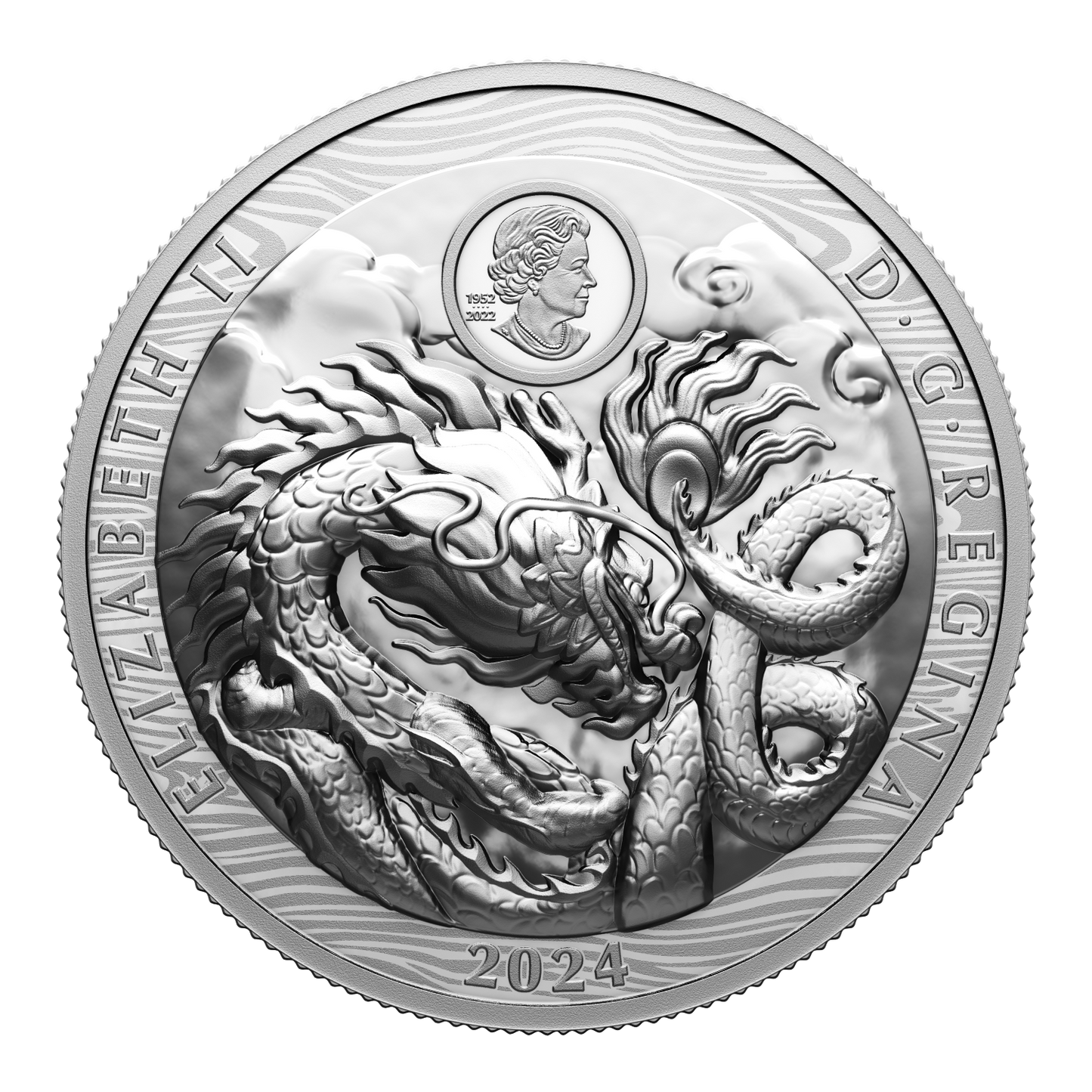 2024 Canada $50 Year of the Dragon EHR Fine Silver (No Tax)