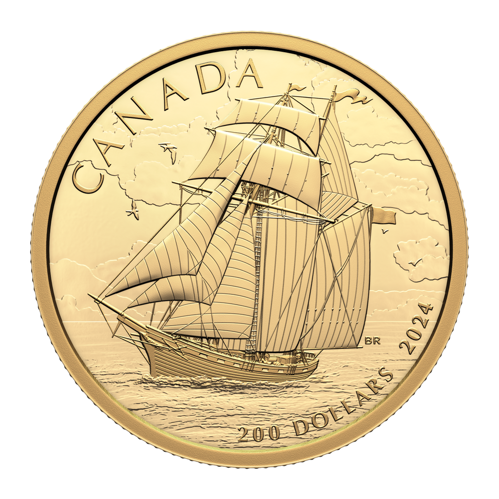 2024 Canada $200 Tall Ships: Topsail Schooner 1/2 oz. Pure Gold (No Tax)