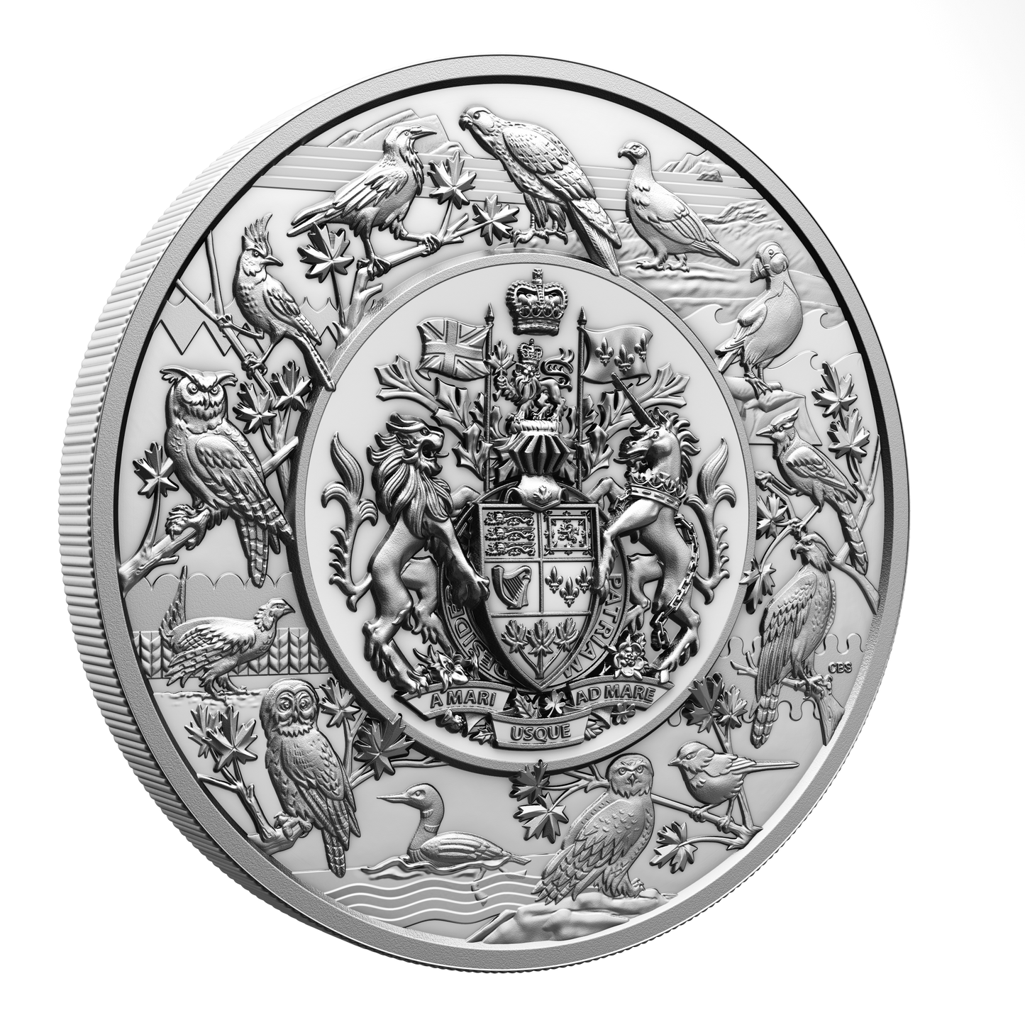 2024 $500 Heraldic Landscape: Birds of Canada 5 kilo Fine Silver (No Tax)