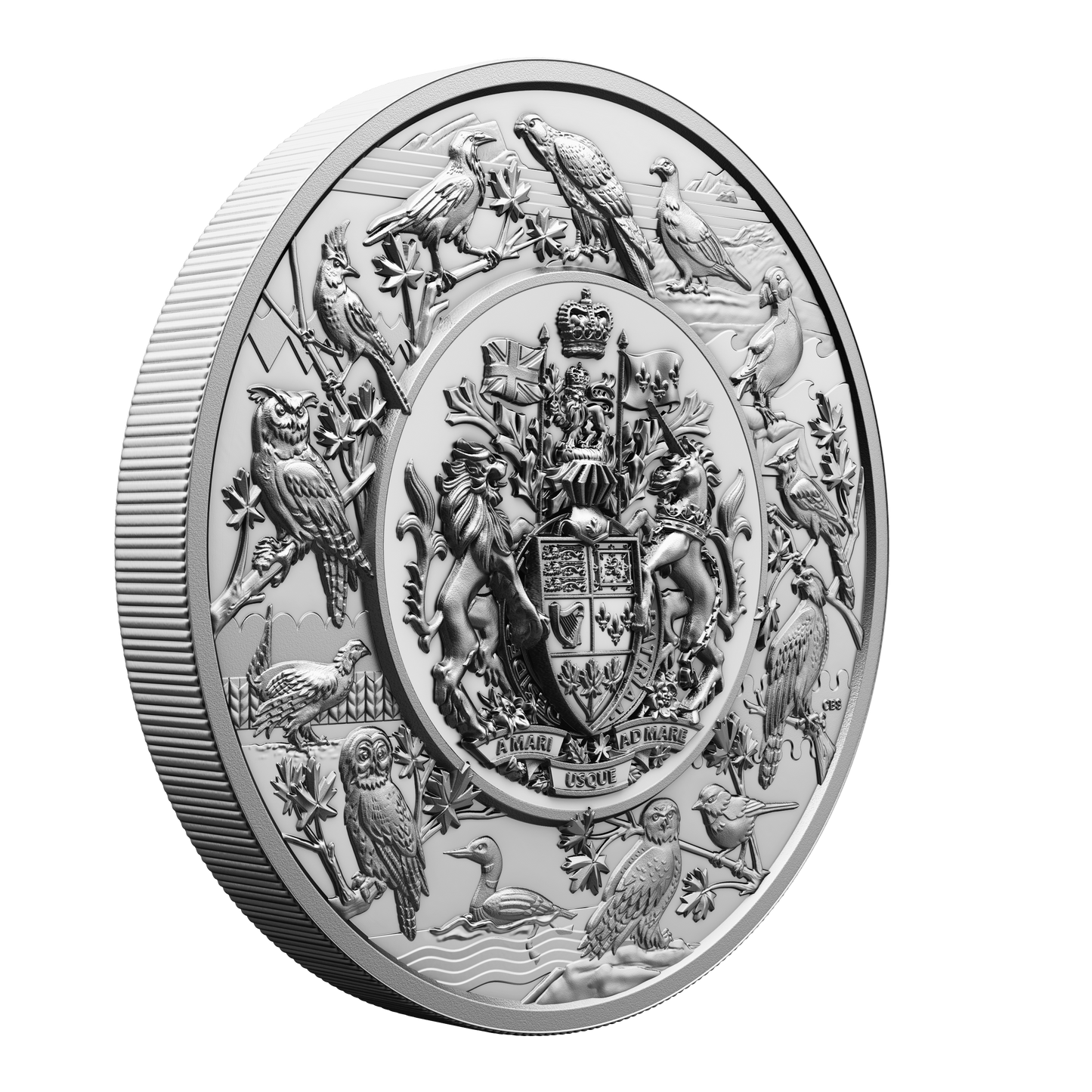 2024 $500 Heraldic Landscape: Birds of Canada 5 kilo Fine Silver (No Tax)