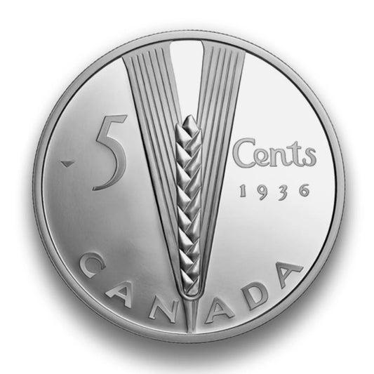 2024 Canada 5-cents Lost Designs from the Archives: Emanuel Hahn's Wheat 2oz Fine Silver (No Tax) rip in cardboard