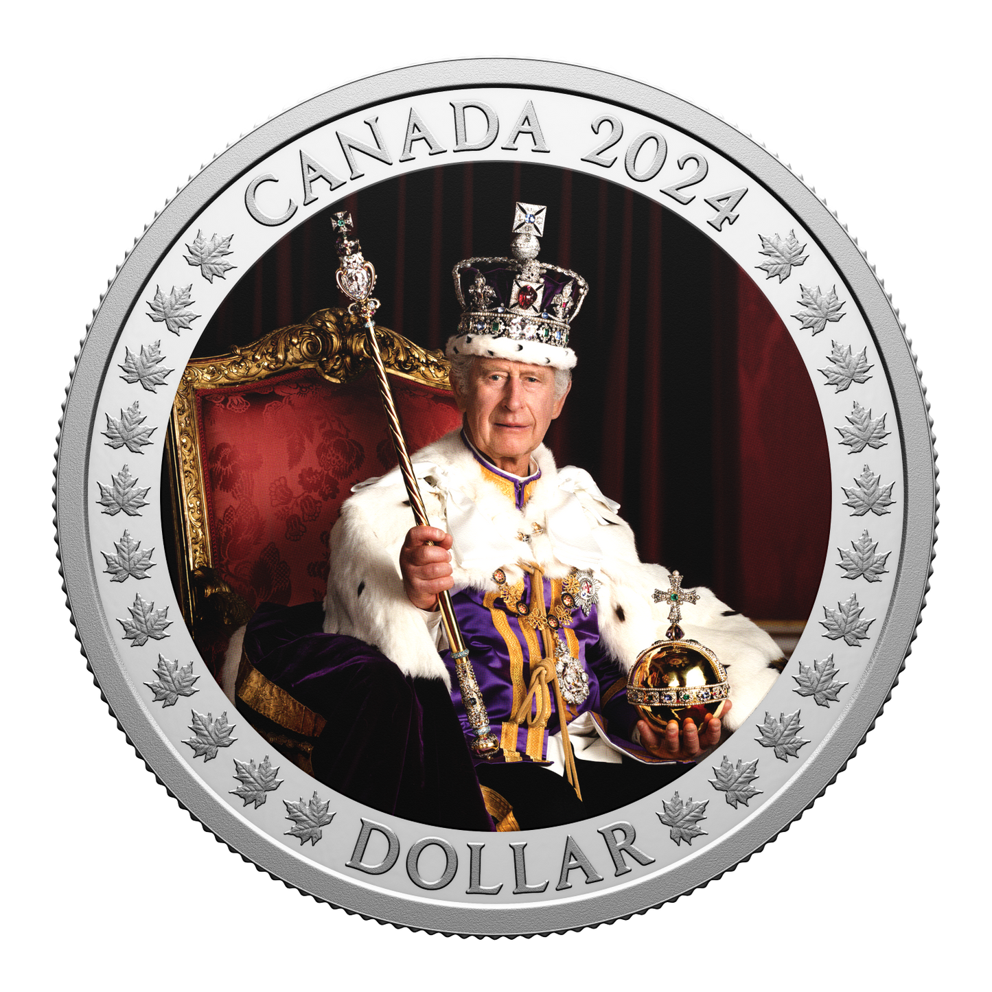 2024 Canada $1 Anniversary of King Charles III's Coronation Sp. Ed. Proof Silver (No Tax)