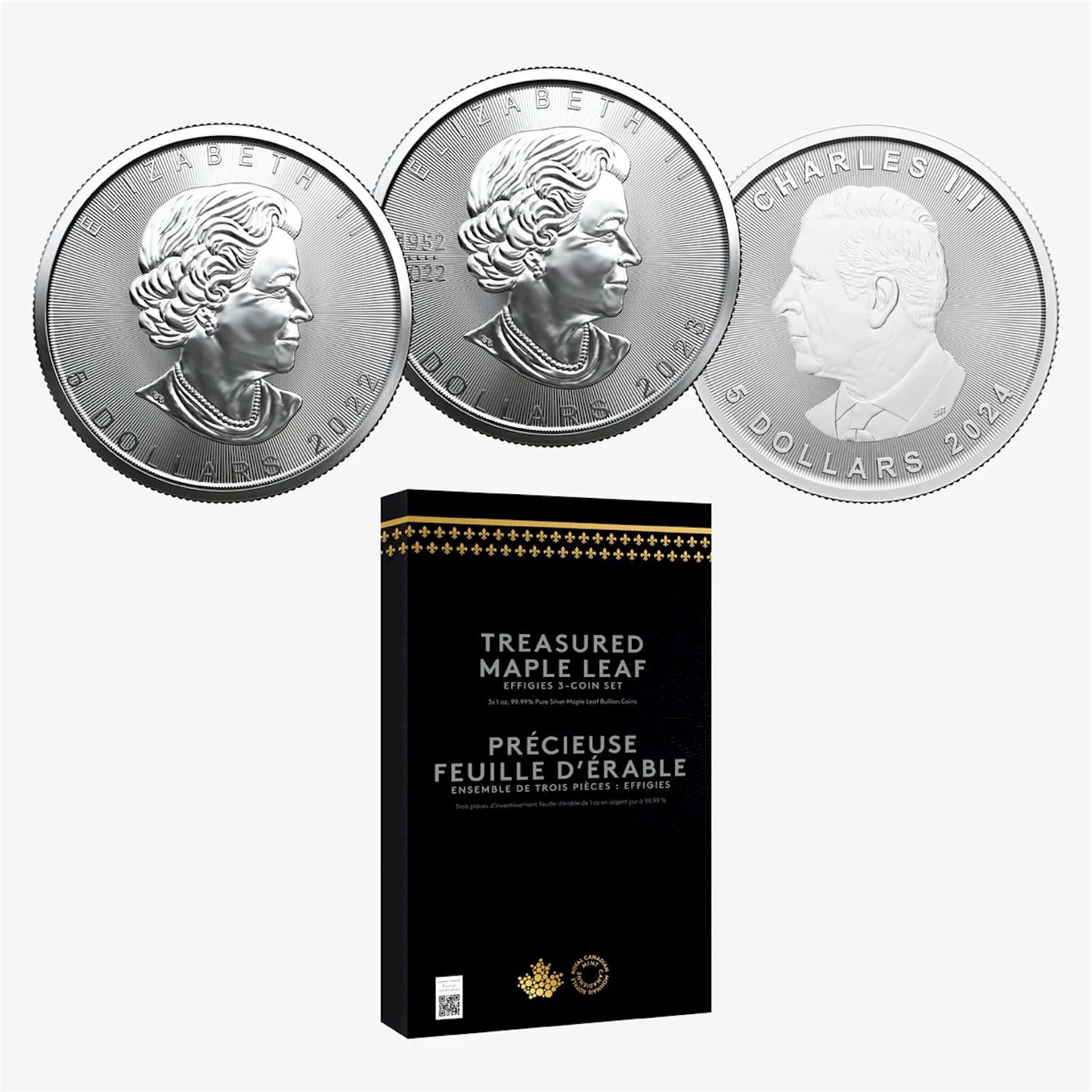 2022-2024 Canada $5 Treasured Maple Leaf Effigies 3-coin Set (No Tax)