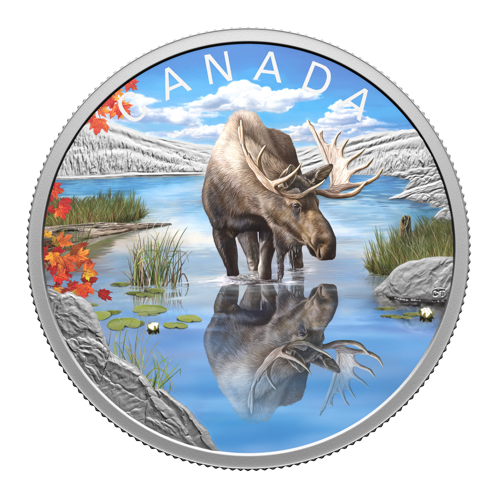 2024 Canada $20 Wildlife Reflections: Moose Fine Silver (No Tax)