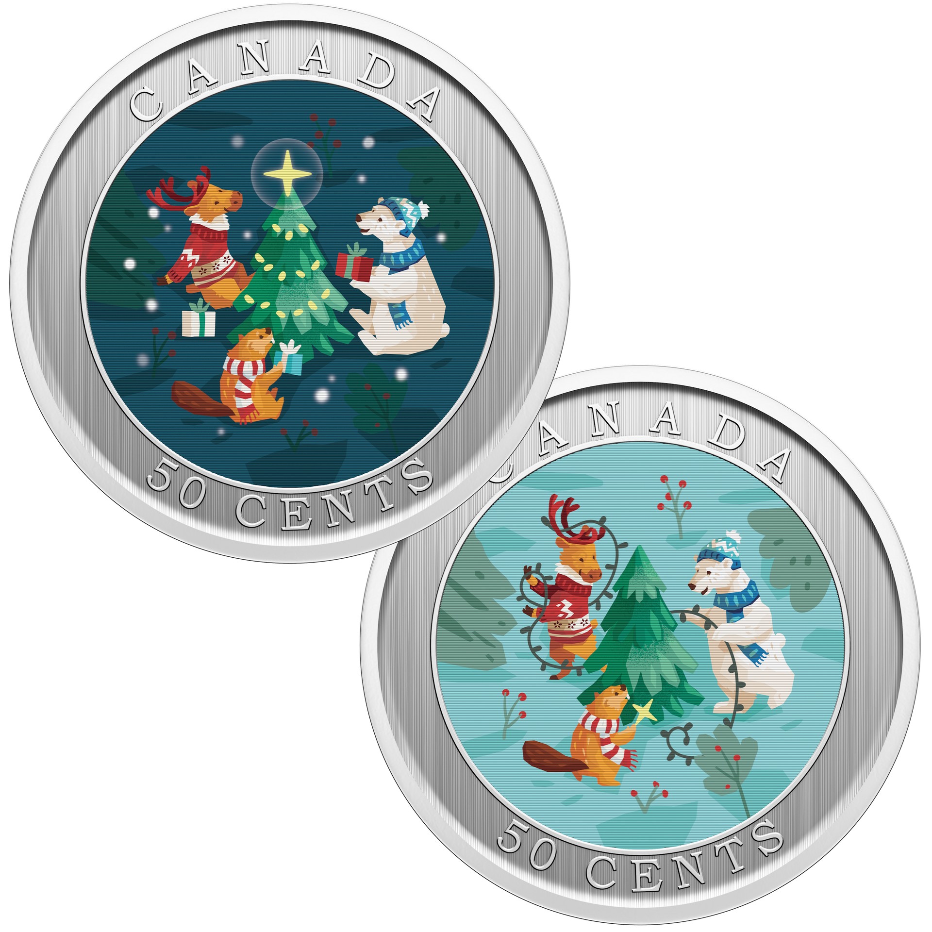 2024 50-cent Trimming the Holiday Tree Lenticular Coin – Colonial