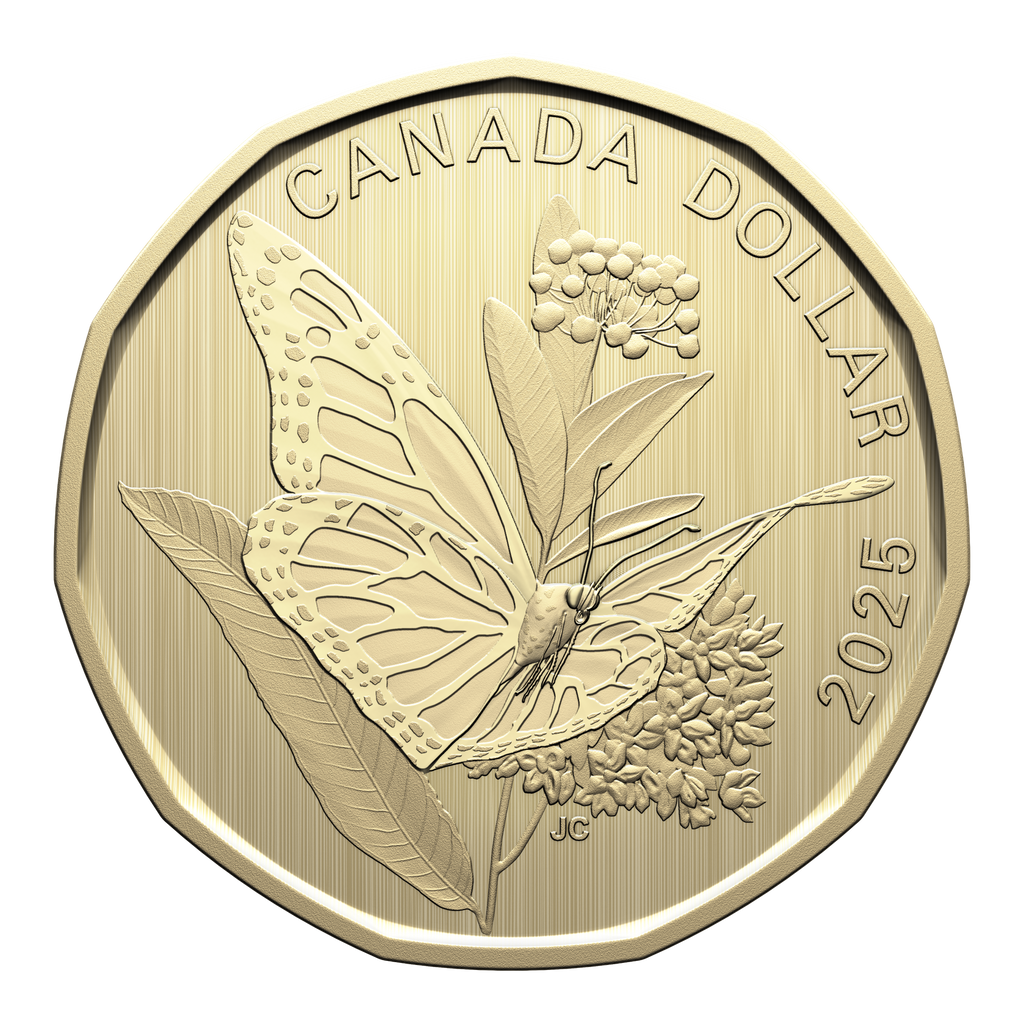 2025 Canada Monarch Butterfly Loon Dollar Specimen