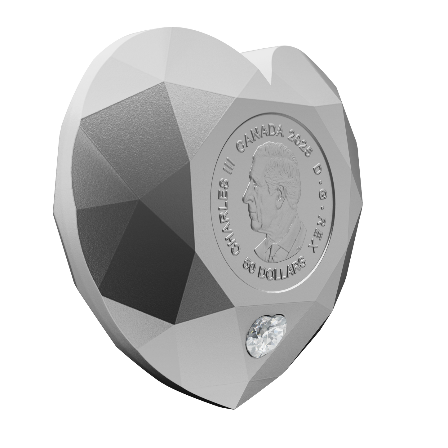 2025 Canada $50 Heart Diamond Fine Silver Diamond Shaped Coin (No Tax)
