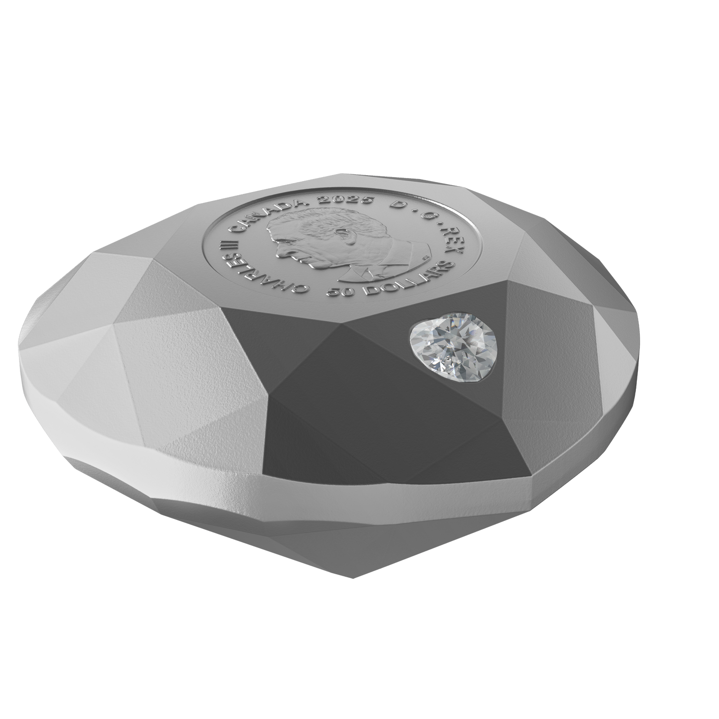 2025 Canada $50 Heart Diamond Fine Silver Diamond Shaped Coin (No Tax)