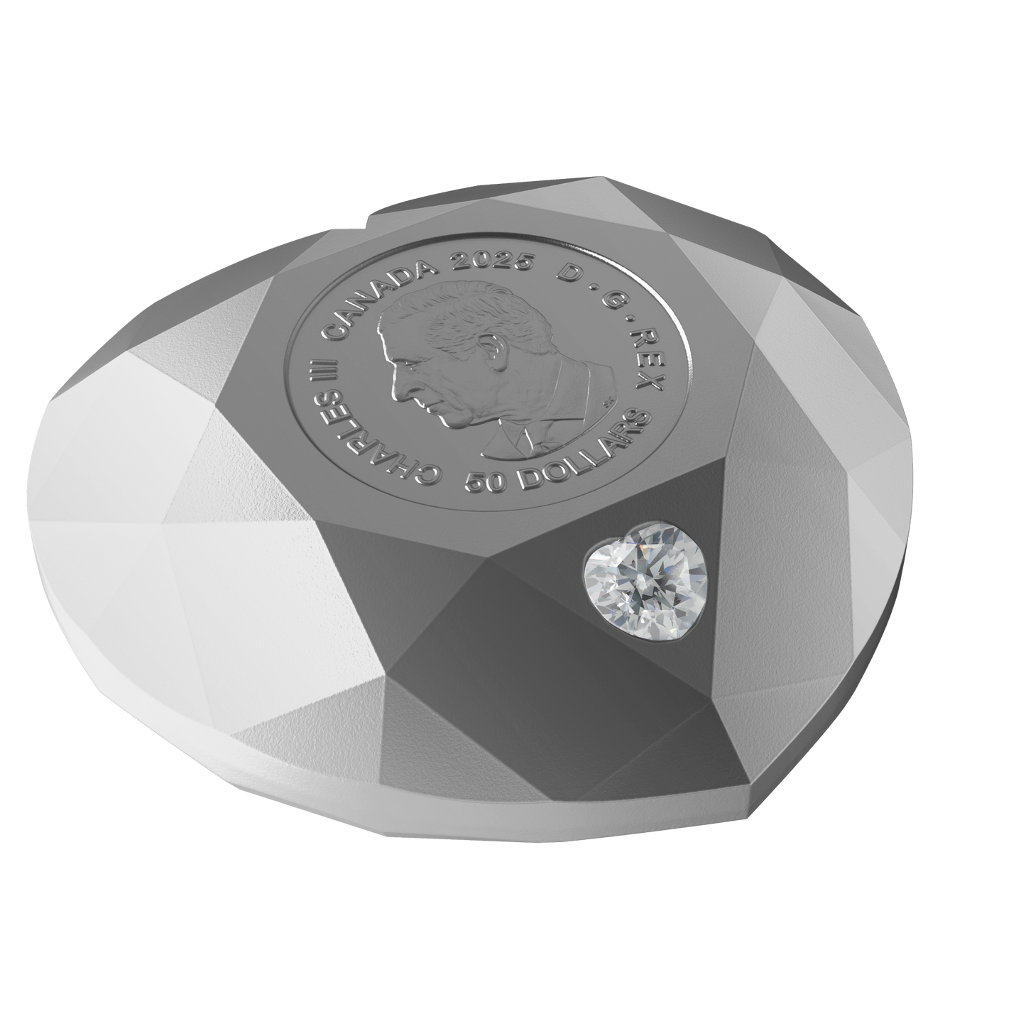 2025 Canada $50 Heart Diamond Fine Silver Diamond Shaped Coin (No Tax)